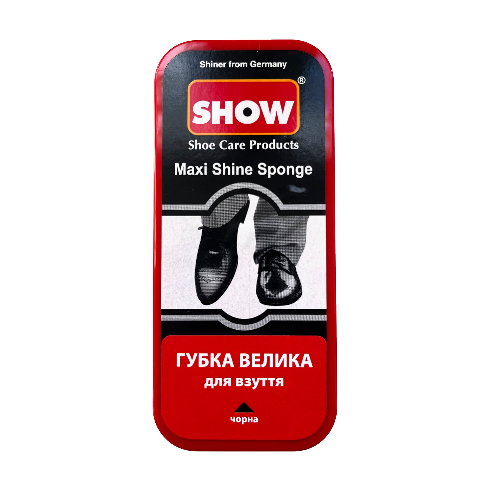 Губка-блиск для взуття SHOW Maxi Shine Sponge велика, чорна, 1 шт