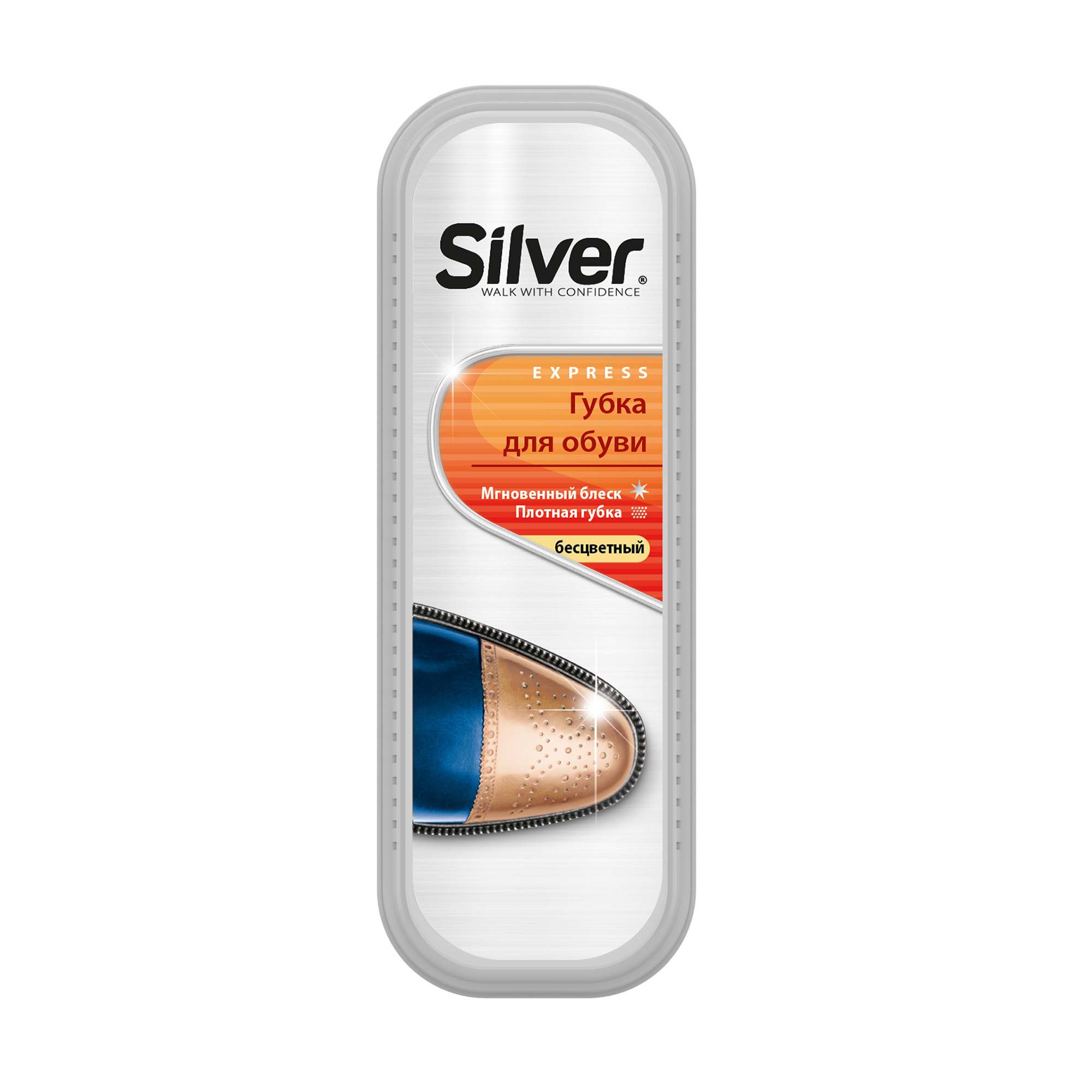 Губка-блиск для взуття Silver Express стандартна, безбарвна, 1 шт